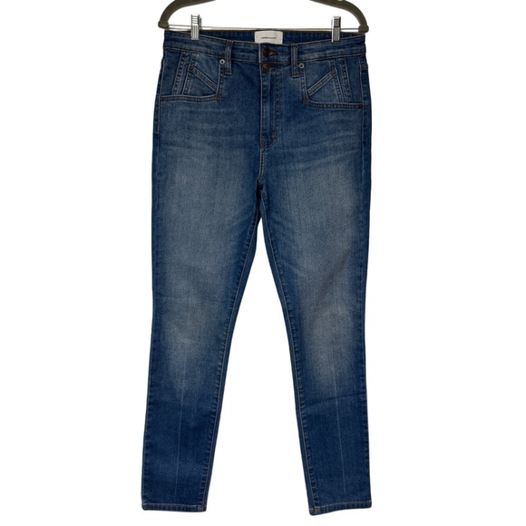 {Current/Elliott} Slim Straight Leg Double Button Slant Pocket Stretch Denim - Picture 1 of 7